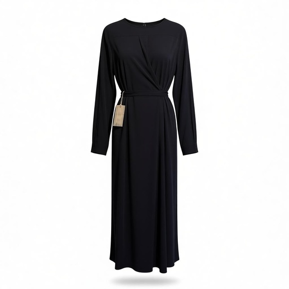 Nordstrom Signature Elegant Navy Long Sleeve Dress - Picture 3 of 5